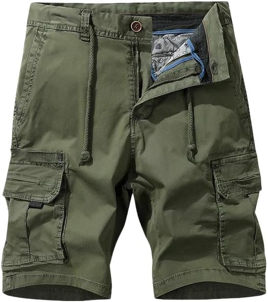 Men's Summer Cargo Straight Solid Color Cotton Shorts Outdoor Leisure