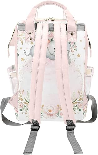 Miniatura 2 de Mochila de pañales personalizada de flores, bolsa multifunción personalizada grande, mochila unisex para mamá, niño y niña, opción 9, Mochilas de