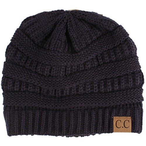 Image of Hatsandscarf CC Exclusives Solid Color Beanie Tail Hat for Adult (MB-20A)
