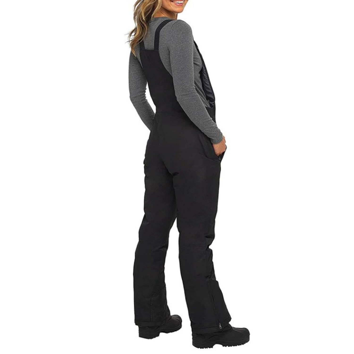 Salopettes Frauen Skianzug Wasserabweisende Overalls Schneehose Snowboard Trägerhose Skifahren Isolierte Thermo-Schneeanzug Overall mit Taschen Plus Größe S-4XL