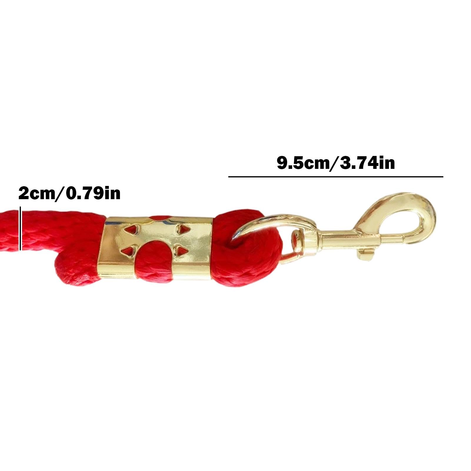 GLANSI Horse Rope, 6.5ft Horse Training Lead Rope, Lead Rope for Horses, Lead Rope with Snap, Walking Lead for Effective Control, Pet Accessories, Horse Training Lunge for Horses and Livestock, Red