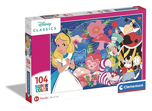 Clementoni - Puzzle Infantil 104 Piezas Alicia en el País de Las Maravillas- Desde 6 años (25748)