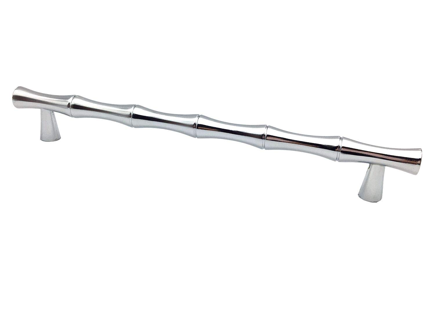 Poignée de tiroir en bambou JCAKES chrome poli 160 mm pour meuble chic