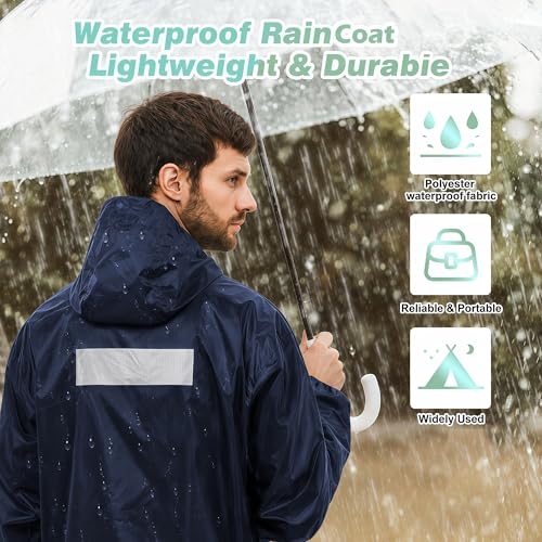 Image of Mens Raincoat Suit with Pant Set Royalia Series | Waterproof Lightweight Breathable Rain Wear | Strong Stitching, Elastic Cuff & Waterproof Zipper Raincoat for men waterproof