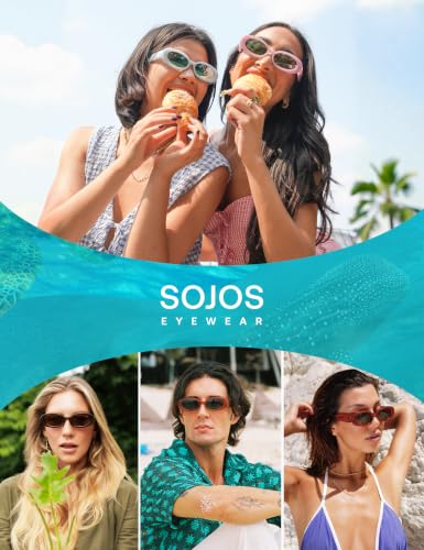 Image of SOJOS Ocean Collection Retro Oval Polarized Sunglasses Women Men SUNLIGHT
