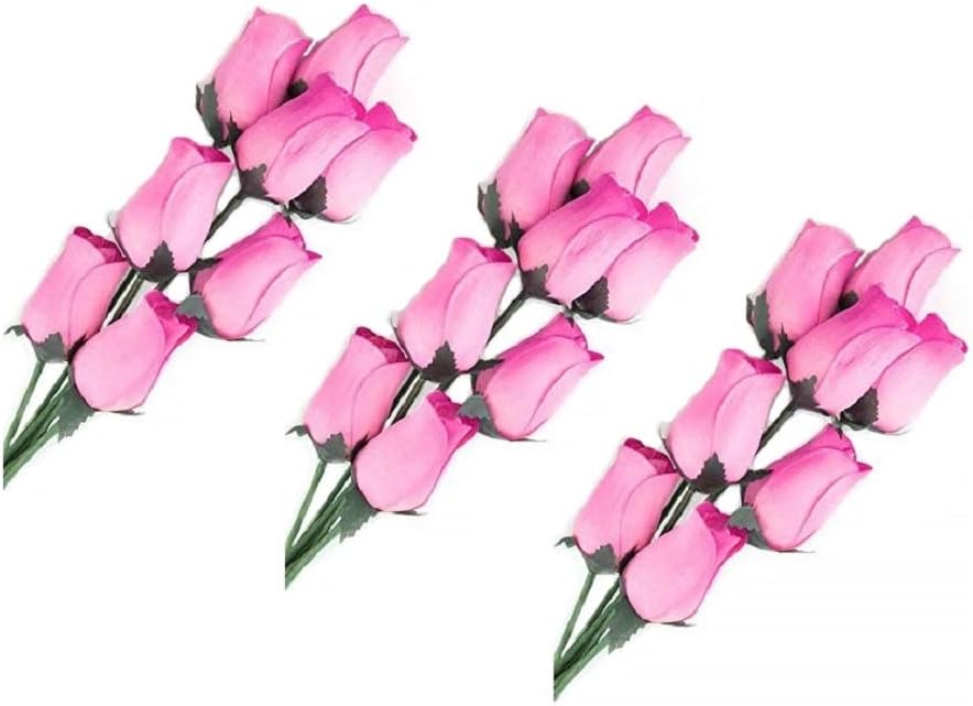24 Beautiful Handmade Wooden Roses Pink Wooden Roses