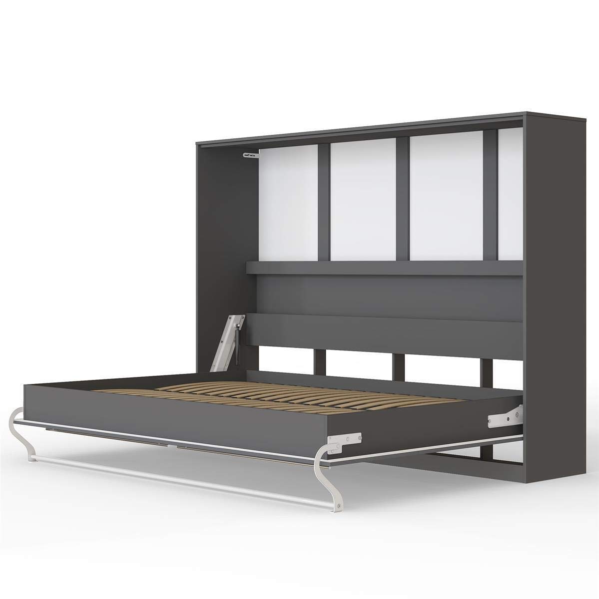 SMARTBett Standard 140x200cm Orizzontale Antracite | Letto A Scomparsa, Letto A Muro, Letto A Parete, Letto Ribaltabile, Latto Armadio