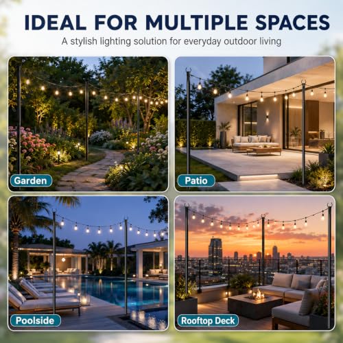 Ainclte 4 Pack 10FT Outdoor String Light Poles - image 6