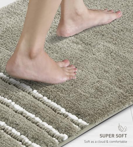 Image of Obsessions Ultra Soft Solid Bath Mat - Premium 1950 GSM Density, Anti-Skid Safety Backing & Superior Absorbency for Quick-Dry Comfort (50x80 cm, Stone)