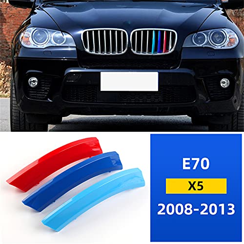 Image of M-Colored Stripe Grille Insert Trims for BMW Accessories, ABS Car Accessories for BMW Grill Stripes X5 08-13 E70 or X6 07-11 E71 7-Beam