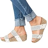 haoricu Espadrilles Sandals for Women Flat,Gladiator Sandals Peep Toe Platform Sandals Slip On High...