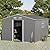 Gotland 10FT x 8FT Metal Storage Shed for Outdoor with Design of Lockable Slide Doors and Air Vent, Tiny House Utility and Tool Storage for Garden, Backyard, Patio Lawn