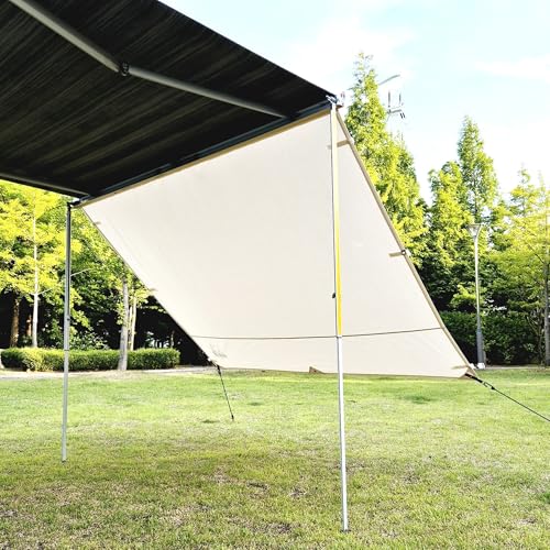 AIRIS キャンピングカー オーニング サイドシェード 天然コットン 遮熱効果 6mm芯地強化 FIAMMA THULE DOMETIC 互換 (幅390cm×長さ190cm)