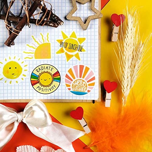 Image of 100Pcs Small Sunshine Stickers, Sun Stickers and Decals for Laptop and Water Bottles, You are My Sunshine Decals and Party Favors, Sun Birthday Party Decorations, Gifts for Women & Men