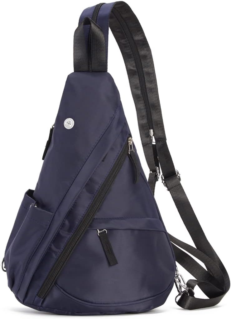 Suyzufly Men Women Nylon Sling Bag Water Resistant Crossbody Shoulder Bags Variable Small Backpack for Hiking Travel Day Pack Blue