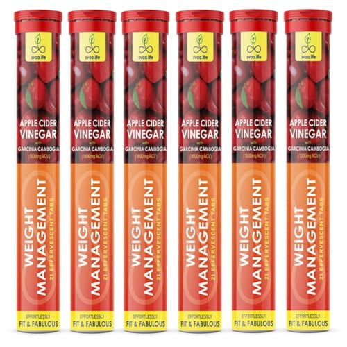 Image of svaa.life 1000mg Apple Cider Vinegar (ACV) Effervescent Tablets with Garcinia Cambogia, Pomegranate, B6 & B12 for Weight Management & Improving Gut Health | One per day (126 tablets)