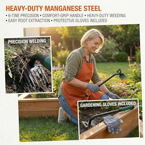 2 Pack Herramientas Manuales de Jardín para Malezas miniatura 3