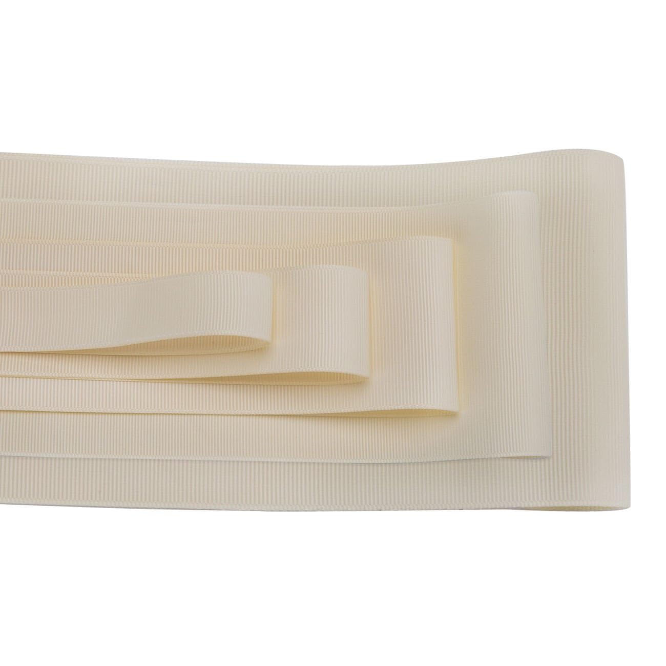 Grosgrain Ribbon 10 Meters Reel Double Sided Petersham, 19mm 32mm 50mm 75mm 100mm Craft Weddings Trimming. (Dark Ivory,32mm)