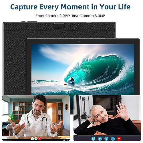 Image of HOTTABLET 10 inch Tablet, 12GB RAM 128GB ROM Computer Tablets with Keyboard, IPS Screen, 2.4G /5G WiFi 6, Bluetooth 5.0, 1TB Expand with Stylus, Black (Black)