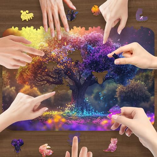 Rompecabezas de madera para adultos de 500 piezas: Árbol de la Vida | Decoración para el hogar, piezas únicas certificadas FSC, regalo creativo para juegos en familia, 18,3 x 12,6 pulgadas miniatura 2