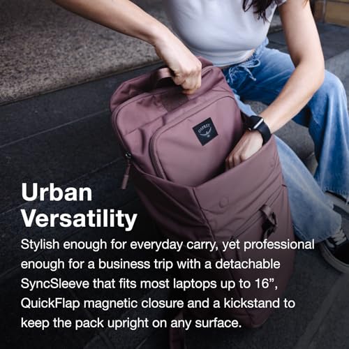 Osprey Aoede Slim SyncPack Backpack with Laptop Sleeve, Magma Brown3