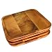 RoRo 8 Inch Acacia Square Wood Charger/Accent Plate and Tray Set, Set of 4
