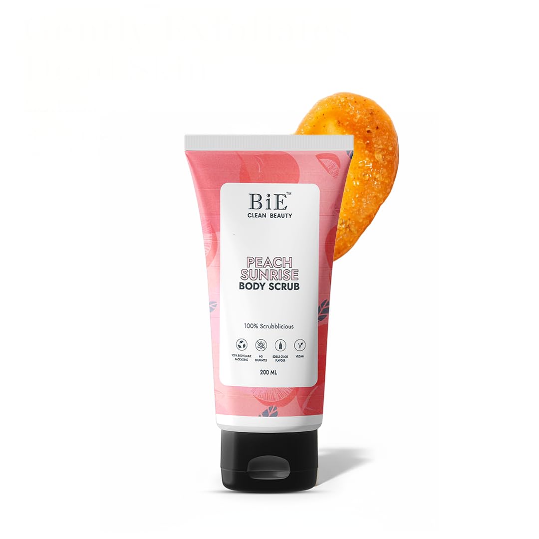 BiE Peach Sunrise Body Scrub | Gentle Exfoliator | Infused with Squalane | Glycerin | Peach Extracts | 200ml-image-7