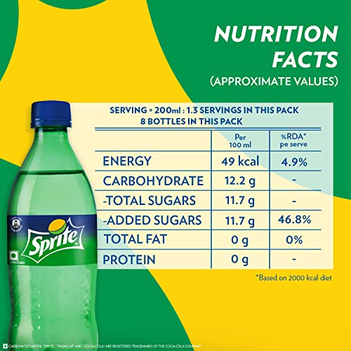 Image of Sprite Lemon-Lime Flavoured Cold Drink | Refreshing Taste | Clear Soft Drink with No Added Colours | Recyclable PET Bottle, 250 ml (Pack of 16)