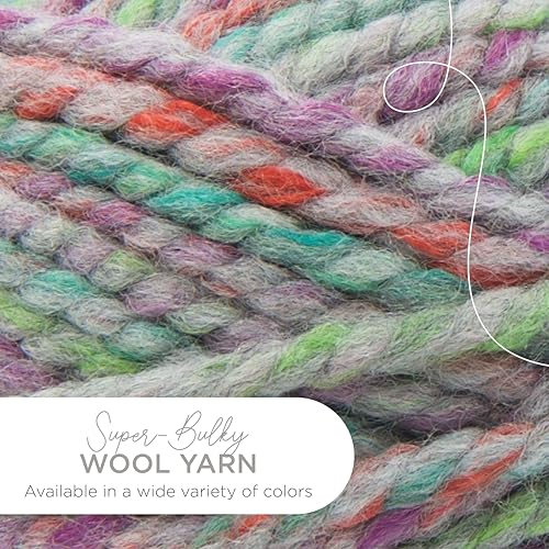 Image of Lion Brand Yarn, Wool-Ease Thick & Quick Yarn, Eden Neon Multicolor, 3 Pack