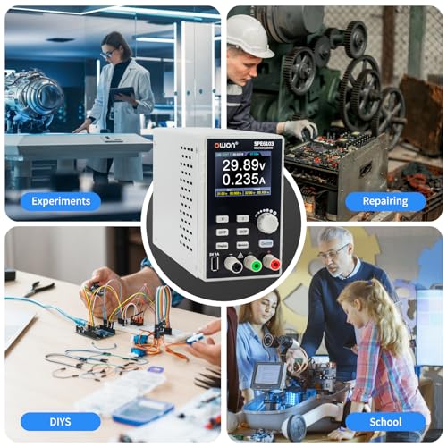 Image of OWON Lab Power Supply (0-60V 0-5A), Programmable 300w Bench DC Power Supply with 2.8inch LCD Display and Output Enable /Disable Button,Single Channel Output with PC Software and USB Charging SPE6053