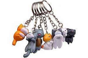 10PCS Random Style PVC Cartoon Cat Keychain Kid Toy Cute Animal Bag...