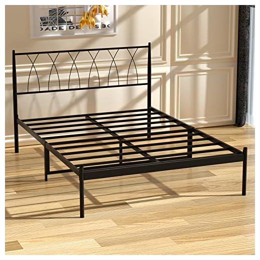 Full Bed Frame with Headboard 14 Inches Black Metal Platform Bed Frames Mattress Foundation for Storage with Steel Slat Support, No Box Spring Needed, Easy Assembly, 78x56.2.x14 inches… (Full XL)