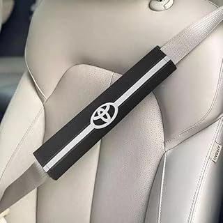 2 Pieces Leather Seat Belt Protector Cover for Toyota - Black