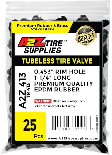 A2Z TIRE SUPPLIES EPDM PRIMIUIM SNAP-in Valve Stems (100, TR 413)