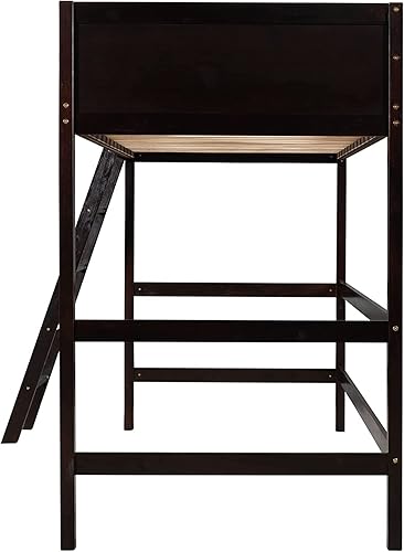Miniatura 24 de Harper & Bright Designs Marco de cama individual tipo loft, cama alta para niños con escalera en ángulo, cama alta de madera para adolescentes,