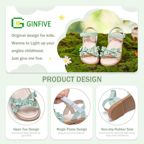 Image of GINFIVE Toddler Girls Sandals Little Girls Kids Summer Shoes Toddler Sandals