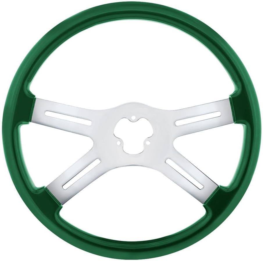 18" Emerald Green 4 Spoke Steering Wheel for Kenworth, Peterbilt, Freightliner, Premium Replacement Part