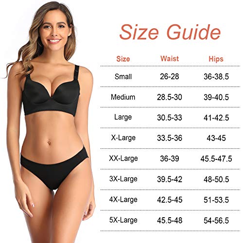 Image of Women's High Waist Cotton Underwear Soft Brief Panties Decorated with Lace Regular and Plus Size