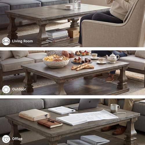 Signature Design by Ashley Large Farmhouse Coffee Table, Weathered Gray - image 6