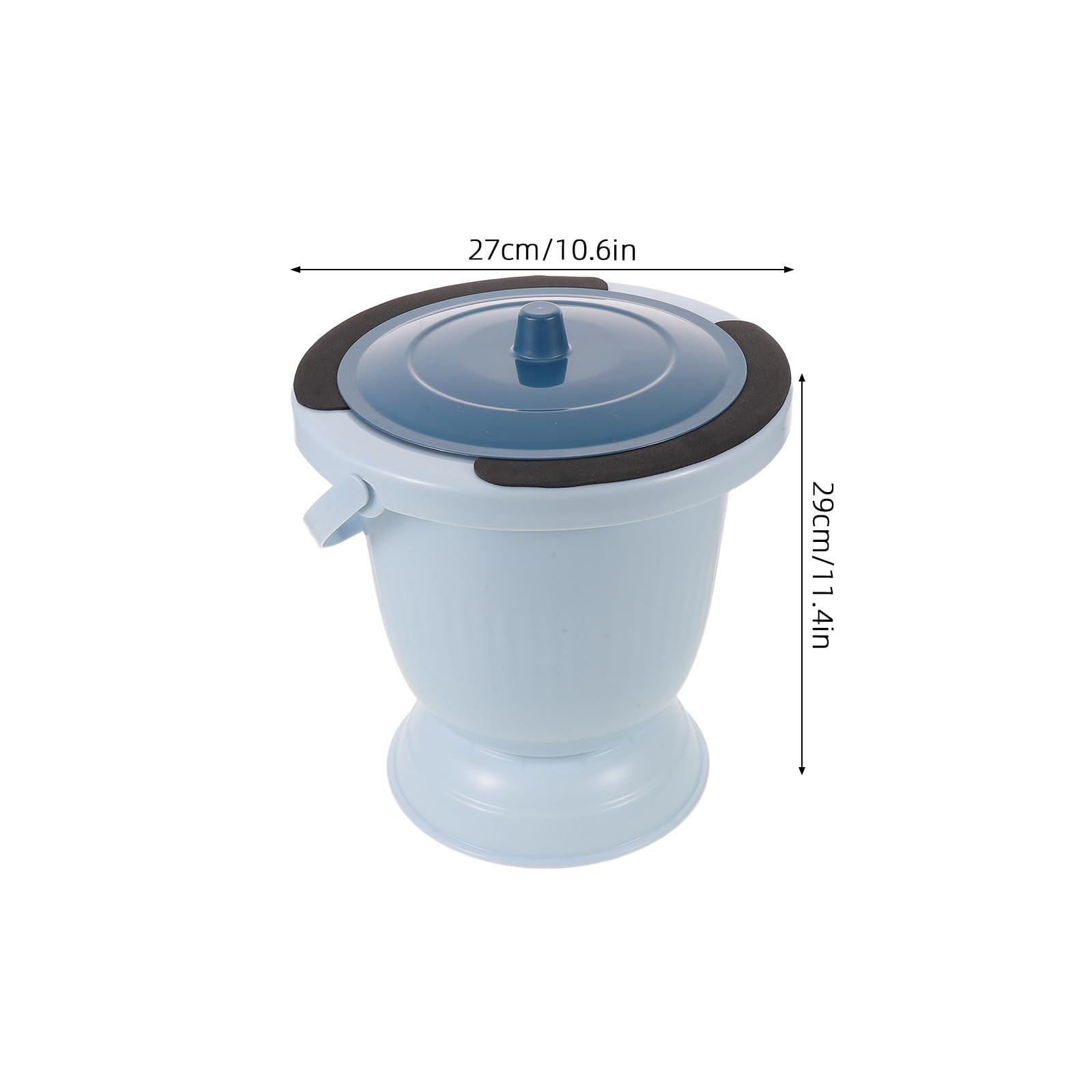Tragbarer Toiletteneimer mit Deckel aus Kunststoff Auslaufsicherer Urinbehälter für Senioren und Behinderte Unisex Design für Indoor und Familienumgebung Blau