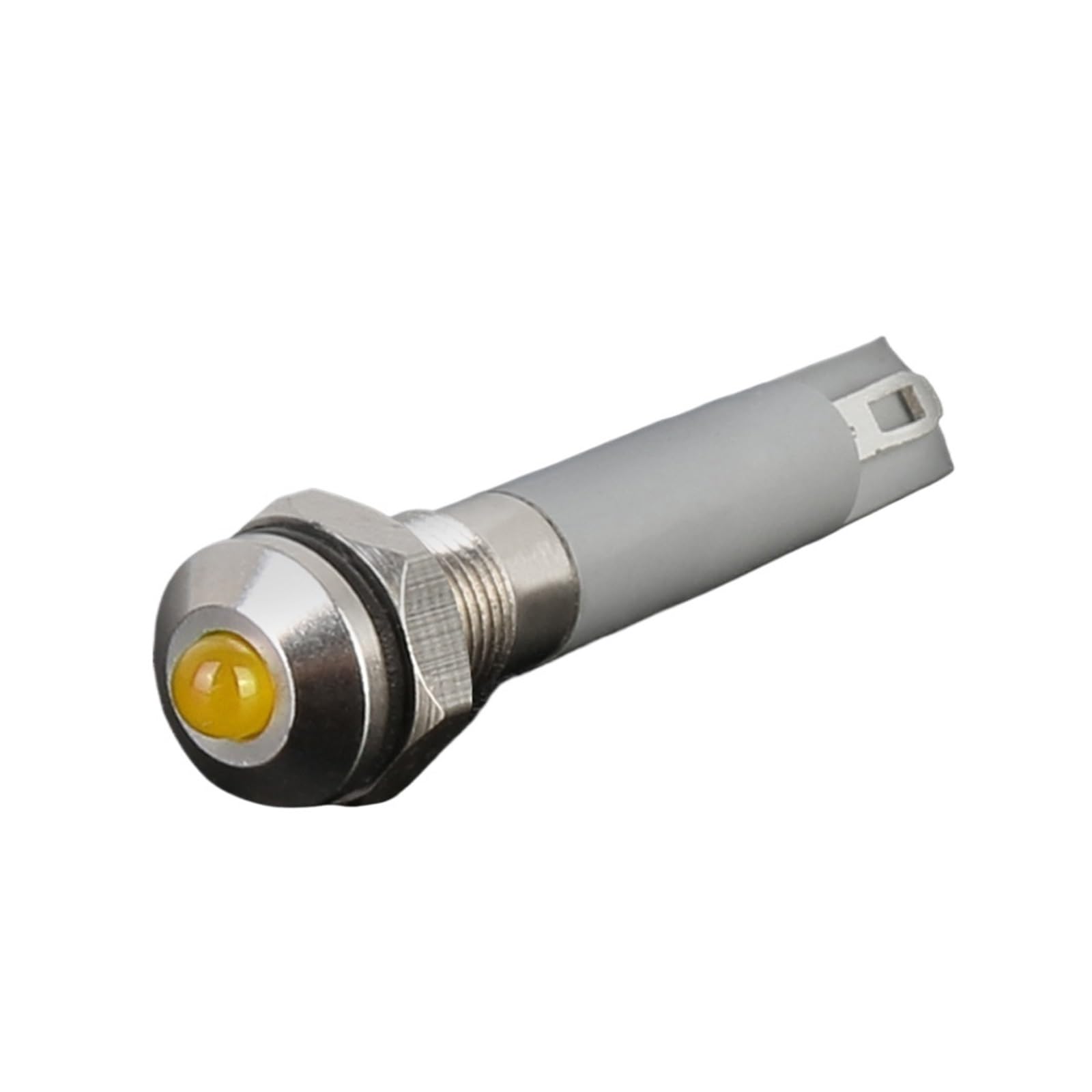20 sztuk 6 mm LED lampka kontrolna do posiłków, klasa wodoszczelności IP65, lampka sygnalizacyjna LED AC/DC 3~220 V, lampka kontrolna, 2 piny, terminal (żółte światło, 3 V-6 V)