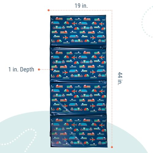 Image of Wildkin Kids Vinyl Nap Mat for Boys - Foldable Toddler Sleep Mat for Daycare, Preschool, Kindergarten & Travel, Durable & Easy to Clean, Ages 3-7, Machine Washable