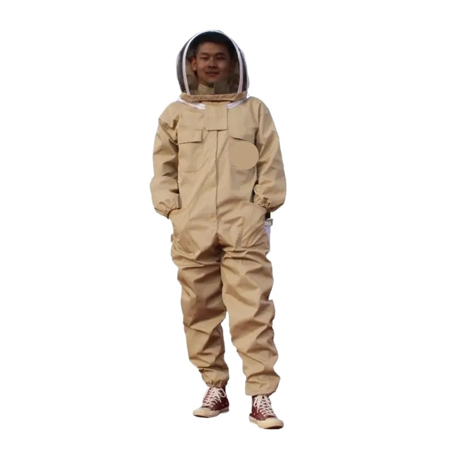 Traje de apicultor Profesional 1 juego completo de ropa protectora transpirable, impermeable y anti-abejas for apicultura captura abejas(Khaki,150-165CM)