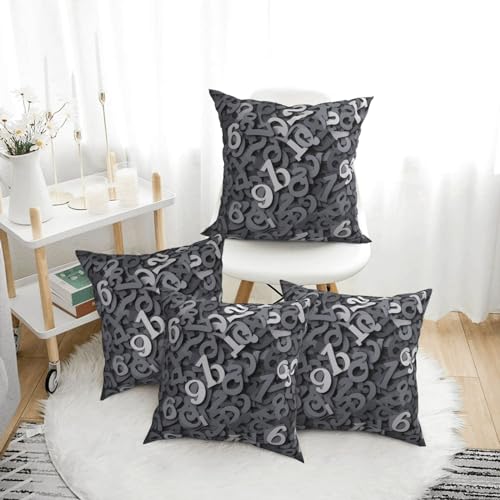 Housses de coussin de qualité supérieure grises et rustiques 45x45 cm