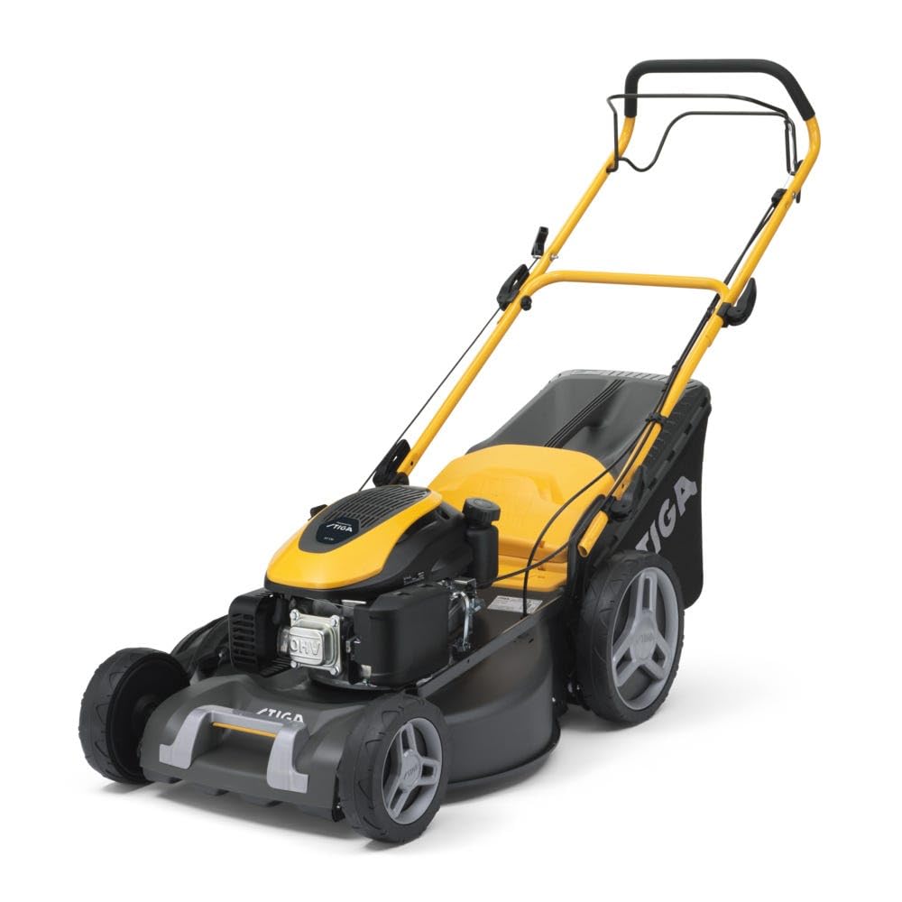 STIGA Combi 53 SQ Tosaerba a Benzina Semovente, 166 cc, 51 cm, Sacco 60 L – Mulching Integrato, Regol. centralizzata 6 pos. – Prati fino a 1.800 m²