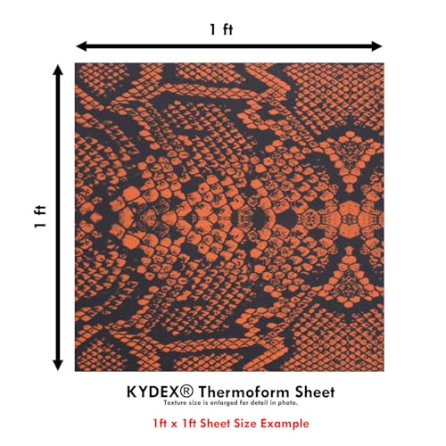 Image of KYDEX Thermoform Sheet - (P1 Texture) - (Infused Print) - (12in x 12in) - (Snake Skin - Orange Rattler) - (1 Sheet) - (for Holster Making & Hobby) - (USA Made)