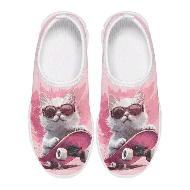 Big Kids Cute Slip-On Walking Sneakers Casual Tennis Loafers Shoes Breathable Workout Sneakers Lightweight Travel Shoes US Size 11-152