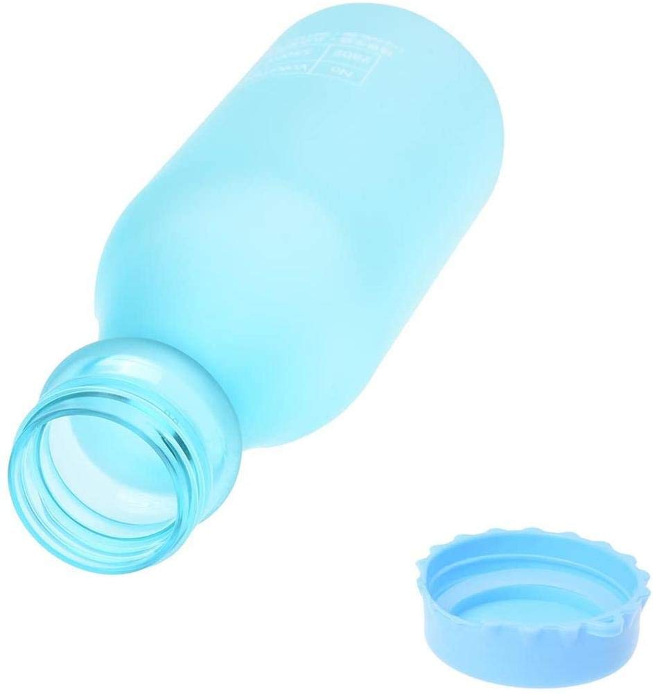 Botella de agua de plástico irrompible de 550 ml, sin BPA, color azul claro