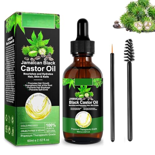 Castor Oil Haaröl,Rein &Natürlich,Feuchtigkeitsspendendes Haarpflegeöl für Haarwachstum,Stärkung& Glanz,Kopfhautpflege & Splissreparatur,60ml