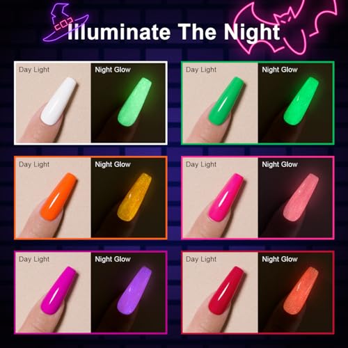 Set de Esmaltes en Gel Fluorescentes Glow in The Dark 6 Piezas miniatura 3